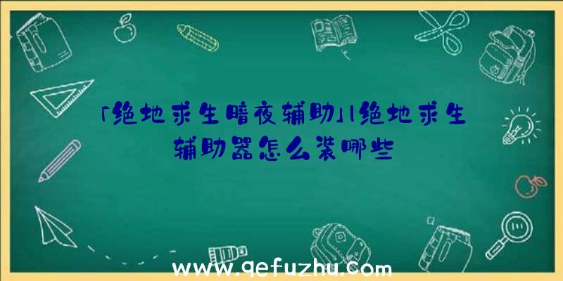 「绝地求生暗夜辅助」|绝地求生辅助器怎么装哪些